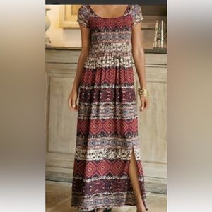 Soft Surroundings Macelo Smocked Maxi Dress large petite